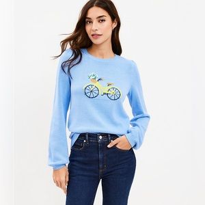 Loft Crewneck Bicycle Sweater 💙💛 Blue & Yellow